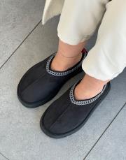 stockholm düz taban oval burun içi kürklü kadın bot siyah