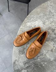 levia oval burun fiyonk detay hakiki deri kadın babet taba deri 2