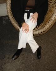 zarina küt burun fermuar detay streç topuklu kadın bot siyah deri 2