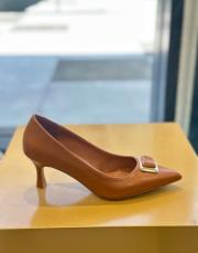 nestar sivri burun ön aksesuar detay kadın topuklu ayakkabı taba deri