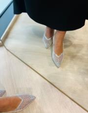 sekav sivri burun ön taş detay arkası açık kadın topuklu ayakkabı gümüş 3