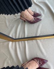 plassi sivri burun kemer detaylı bilek bağlı rugan kadın topuklu ayakkabı bordo rugan 