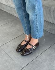 miretto oval burun troklu kemer detay kadın babet acı kahve 2