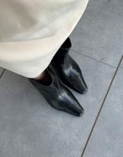 tatum küt burun kısa topuklu kadın botie siyah kırışık 2