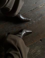 tatum küt burun kısa topuklu kadın botie acı kahve kırışık 2