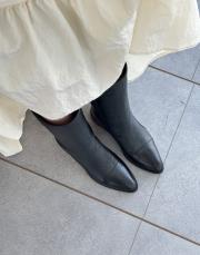 nadia sivri burun yan fermuar detay hakiki deri kadın çizme siyah kırışık 2