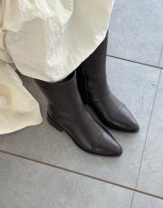 nadia sivri burun yan fermuar detay hakiki deri kadın çizme acı kahve kırışık 2