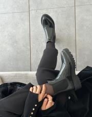 seoul yuvarlak burun lastikli kadın yağmur botu siyah siyah 2